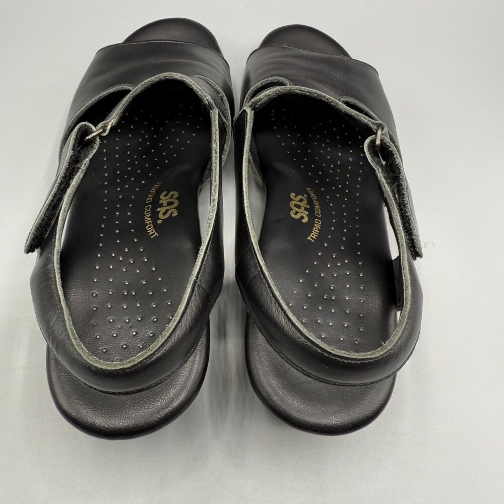 SAS Womens Sandal Suntimer Black Leather Slingback Shoes Size 8 M - Picture 5 of 8